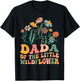 Dada Of The Little Wildflower Birthday Party Baby Shower T-Shirt - T-Shirt | Black