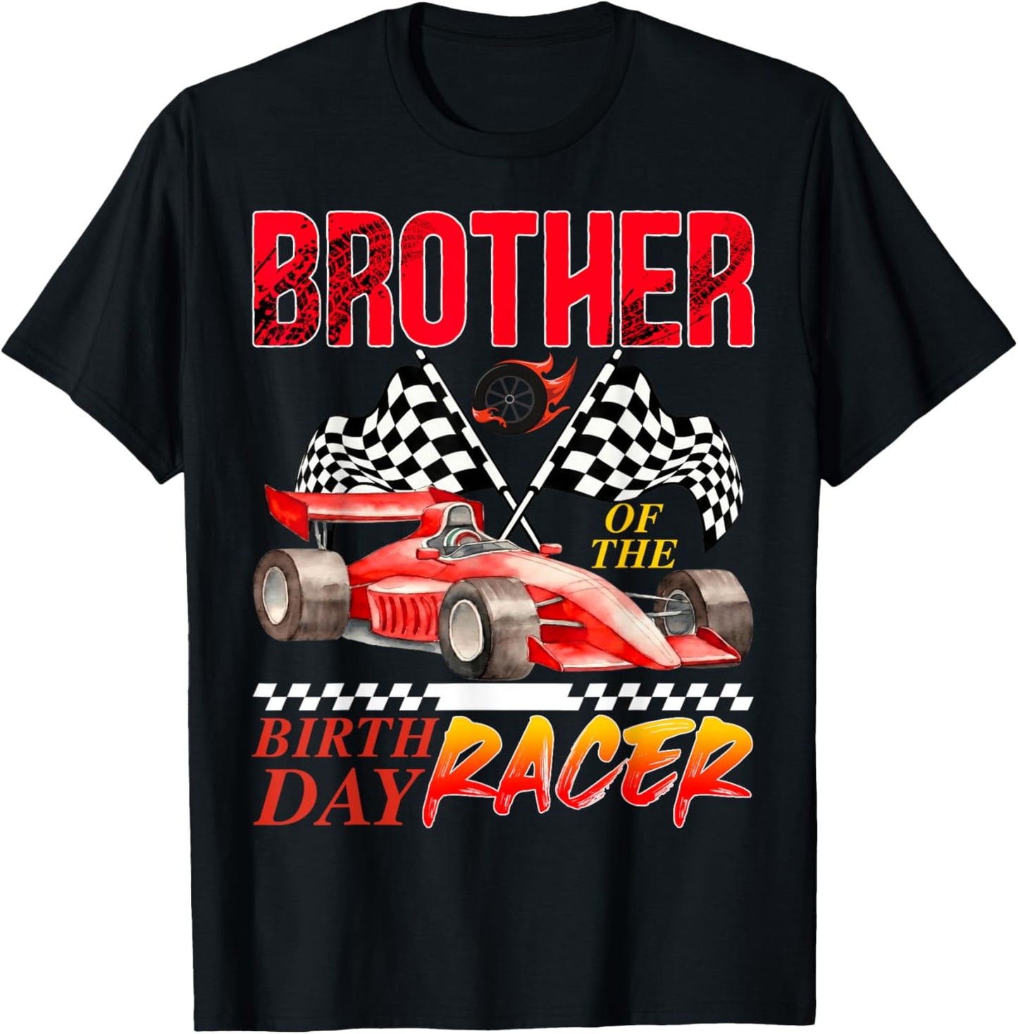 Race Car Brother of The Birthday Racer Racing Family T-Shirt - T-Shirt | Black