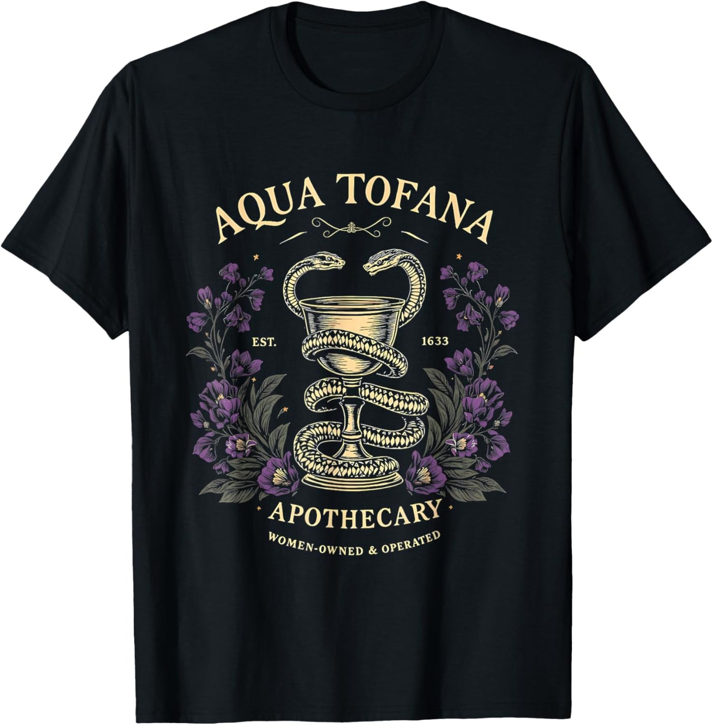 Feminist Snake Serpent Aqua Tofana Poison Globet Women T-Shirt - T-Shirt | Black
