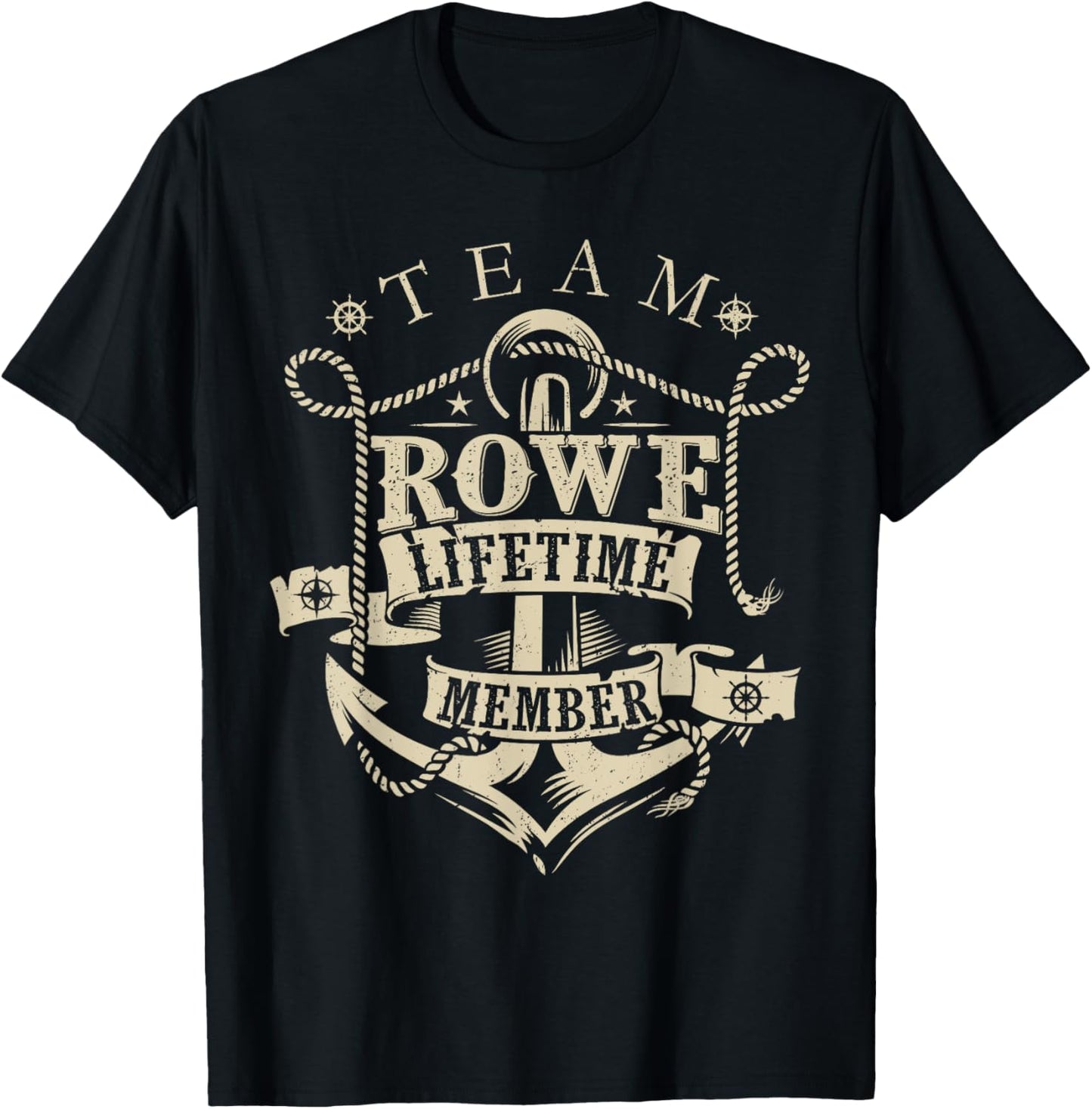 Team ROWE Lifetime Member Vintage ROWE Family Name T-Shirt - T-Shirt | Black