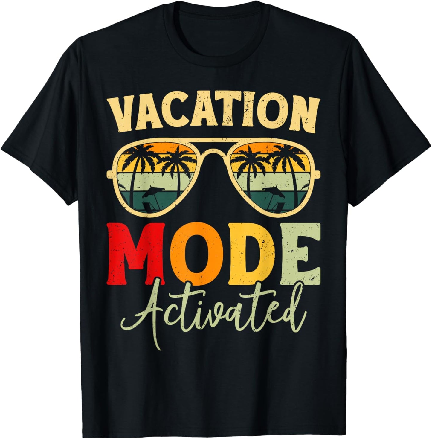 Funny Cruise Vacation Vacay Mode Activated Men Sun T-Shirt - T-Shirt | Black