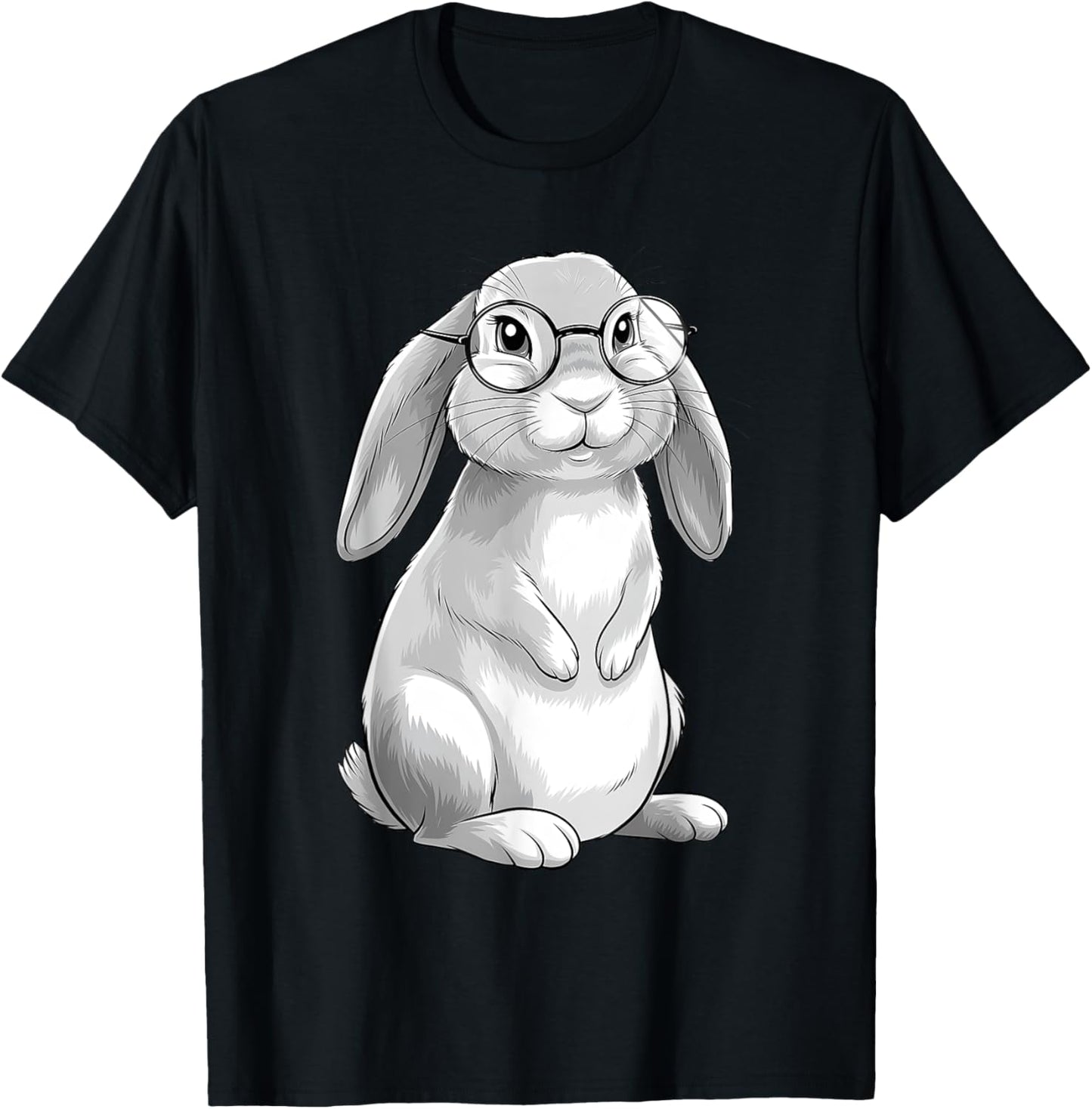 Cute Bunny Geek Nerd Rabbit Hipster Girls Teens Kids T-Shirt - T-Shirt | Black