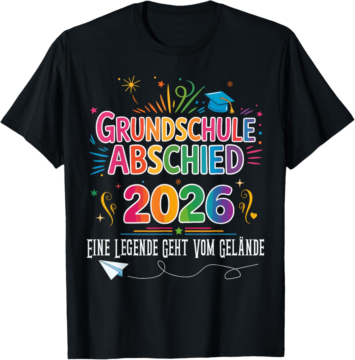 Abschluss Grundschule geschafft 2026 Abschied T-Shirt - T-Shirt | Black