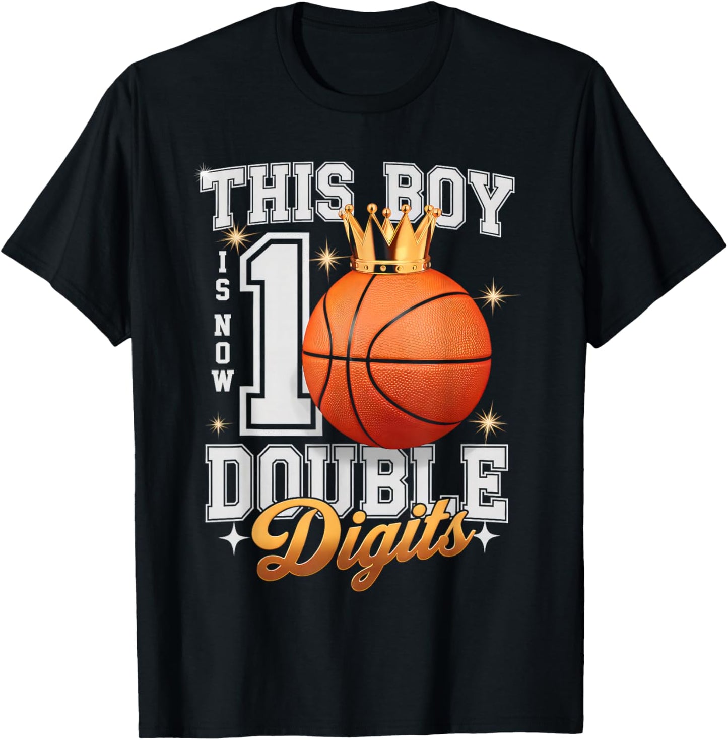 This Boy Double Digits Ten Basketball 10 Years Old Birthday T-Shirt - T-Shirt | Black