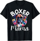 Boxer Mama watercolor floral Mom Dog lover Mother's Day T-Shirt - T-Shirt | Black