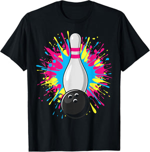 Bowling Colorsplash Ball Pin T-Shirt - T-Shirt | Black