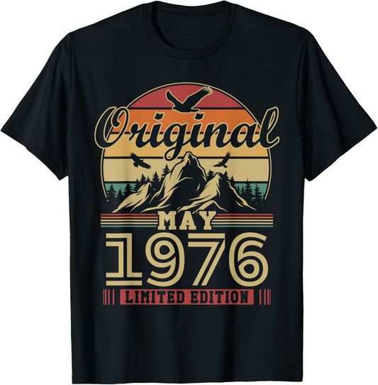 Vintage Cadeau Anniversaire 50 Ans pour Né en Mai 1976 T-Shirt - T-Shirt | Black