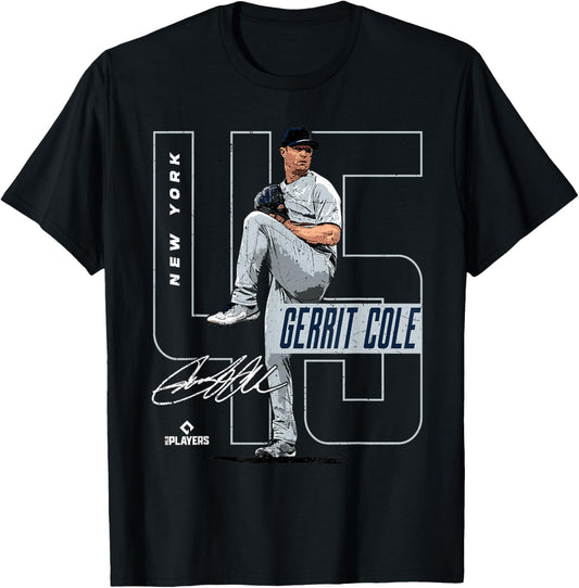 Gerrit Cole | New York Baseball MLB Players | MLBCOL4058 T-Shirt - T-Shirt | Black