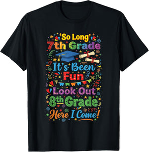 Boys So Long Seventh Grade Eighth Grade Here I Come T-Shirt - T-Shirt | Black