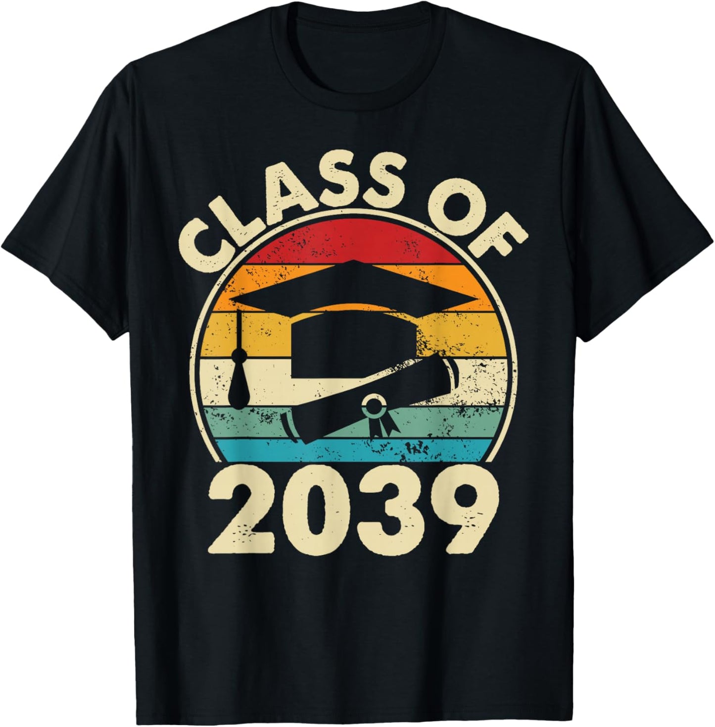 Class Of 2039 Pre-K Graduate Preschool Boys Girls Graduation T-Shirt - T-Shirt | Black