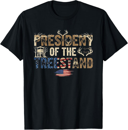 President Tree Stand Hunter - Deer Hunting T-Shirt - T-Shirt | Black