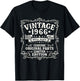 60 Anniversaire Cadeau Homme et Femme Vintage Année 1966 T-Shirt - T-Shirt | Black