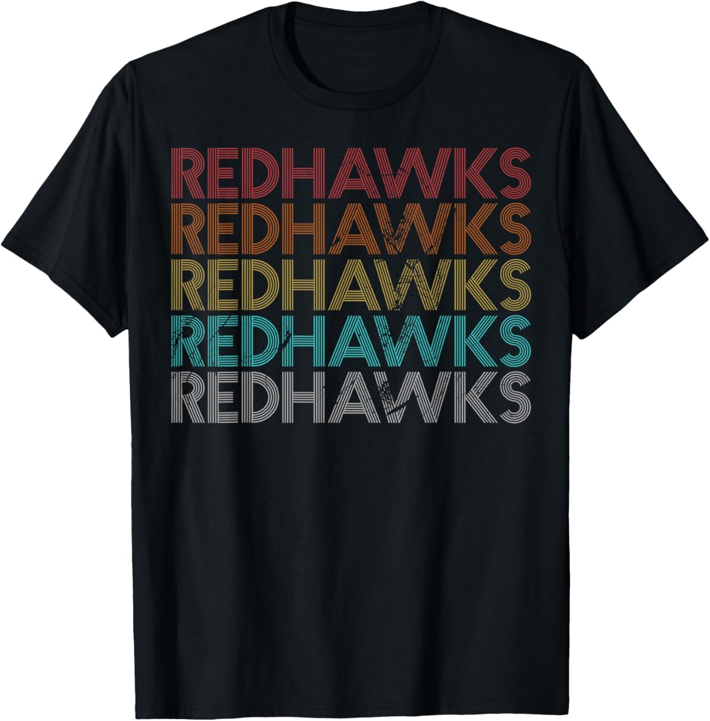 Retro Vintage RedHawks T-Shirt - T-Shirt | Black