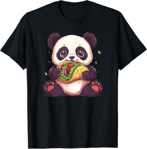 Panda Enjoys Taco Snack T-Shirt - T-Shirt | Black