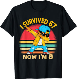 8th Birthday 67 Six Seven Dabbing Boy I'm 8 Year Old Bruh T-Shirt - T-Shirt | Black
