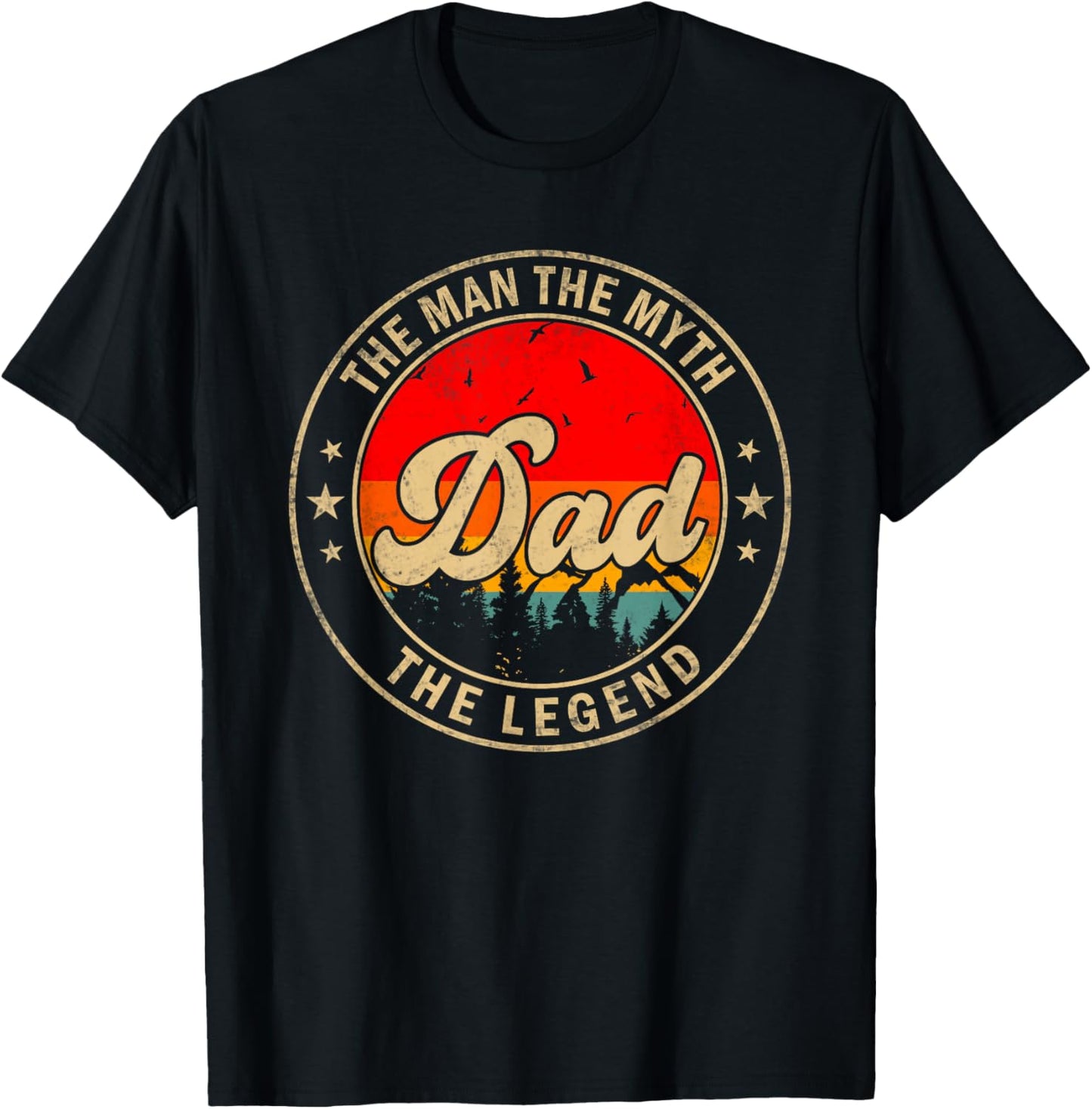 Dad the Man the Myth the Legend Father's Day for Grandpa T-Shirt - T-Shirt | Black
