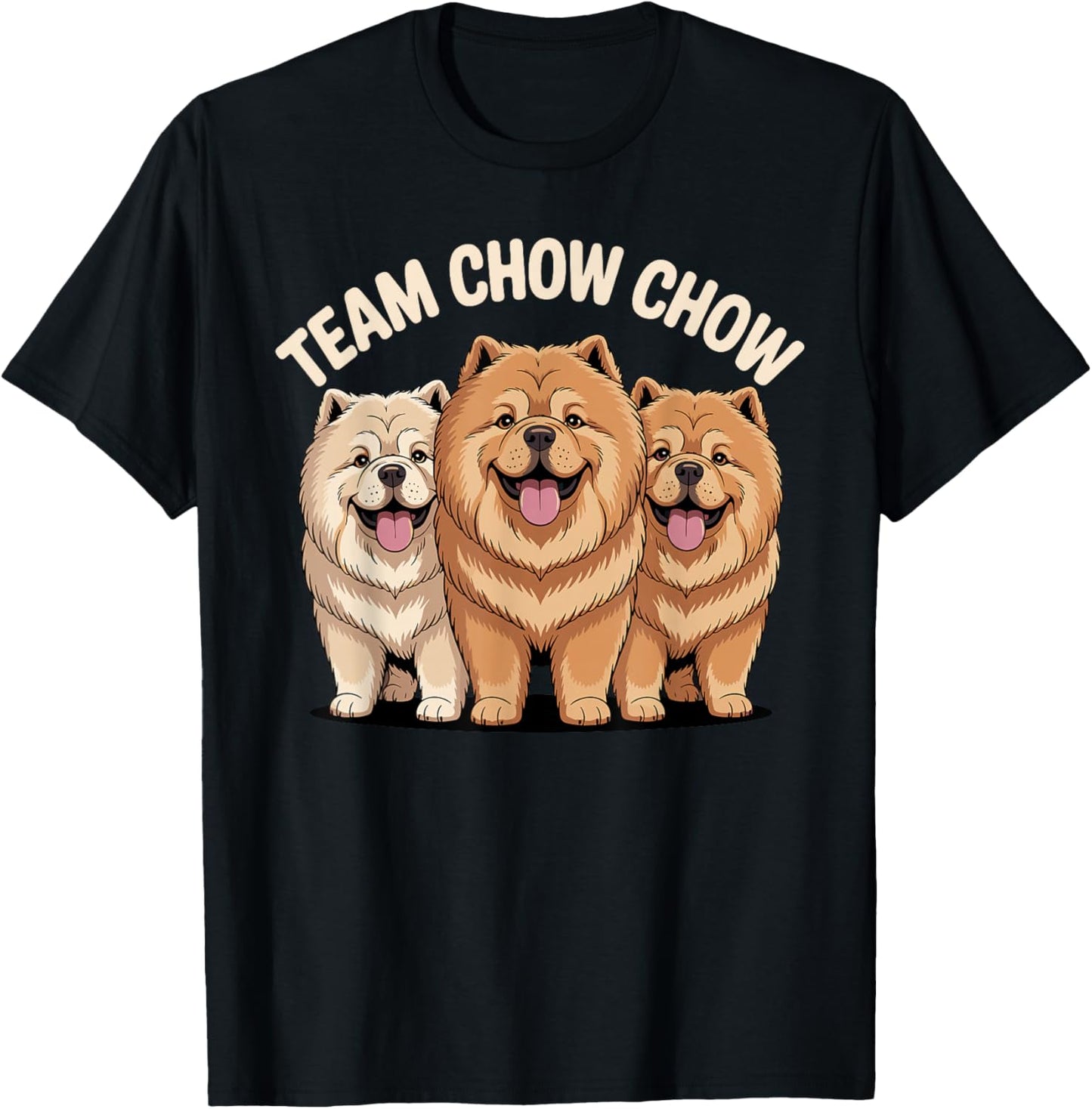Cartoon Lion Dog Pet Dog Breed Team Chow Chow T-Shirt - T-Shirt | Black