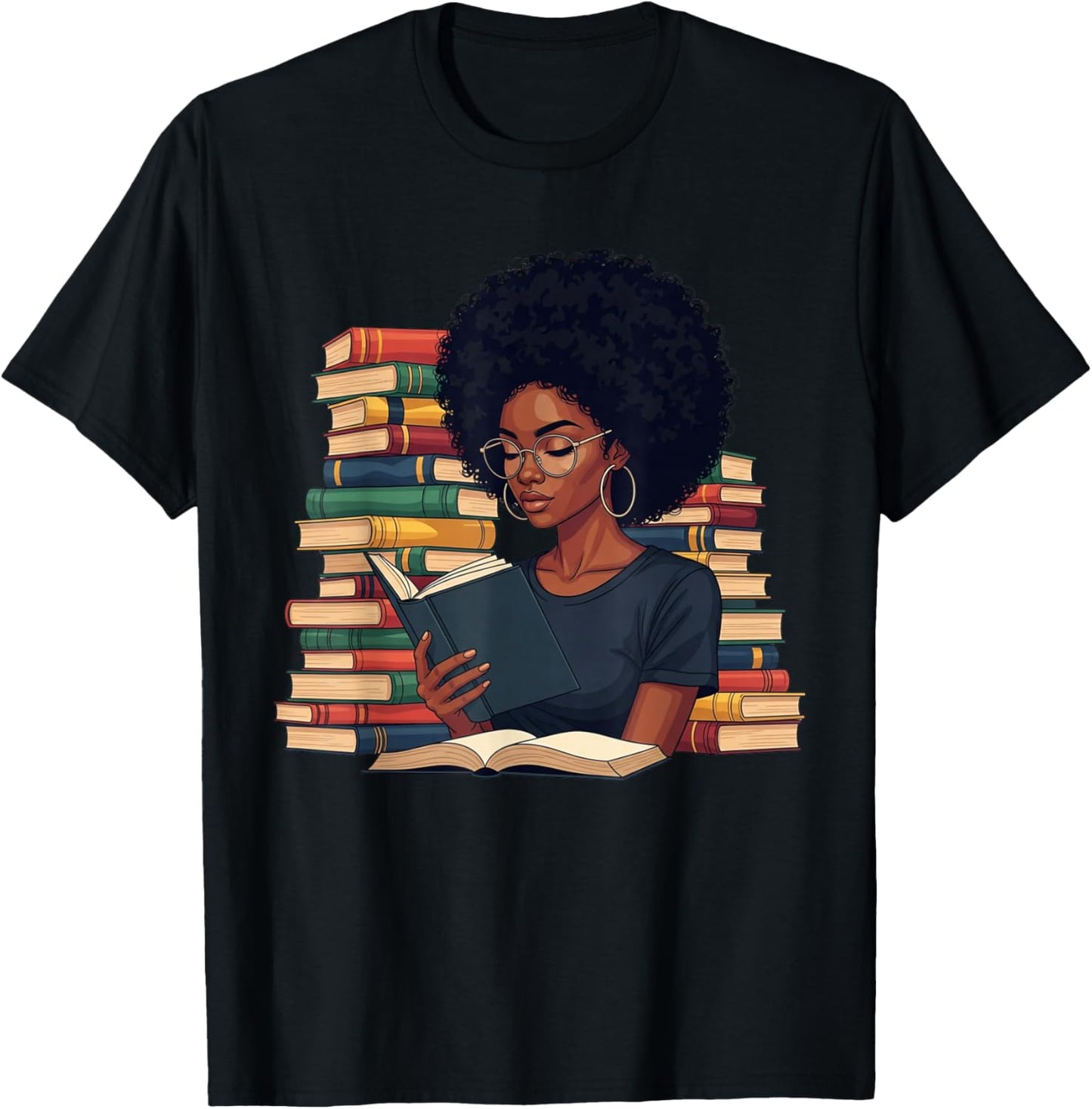 Black History Month Afro Women Girls Book Lover Librarian T-Shirt - T-Shirt | Black