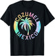 Cozumel Mexico Tie Dye Palm Tree Summer Vacation Matching T-Shirt - T-Shirt | Black