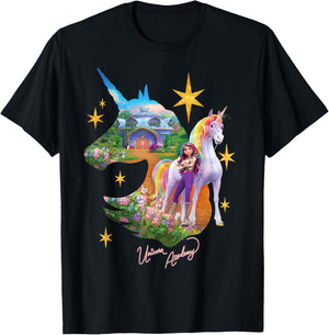 Unicorn Academy Sophia and Wildstar Magical Silhouette T-Shirt - T-Shirt | Black