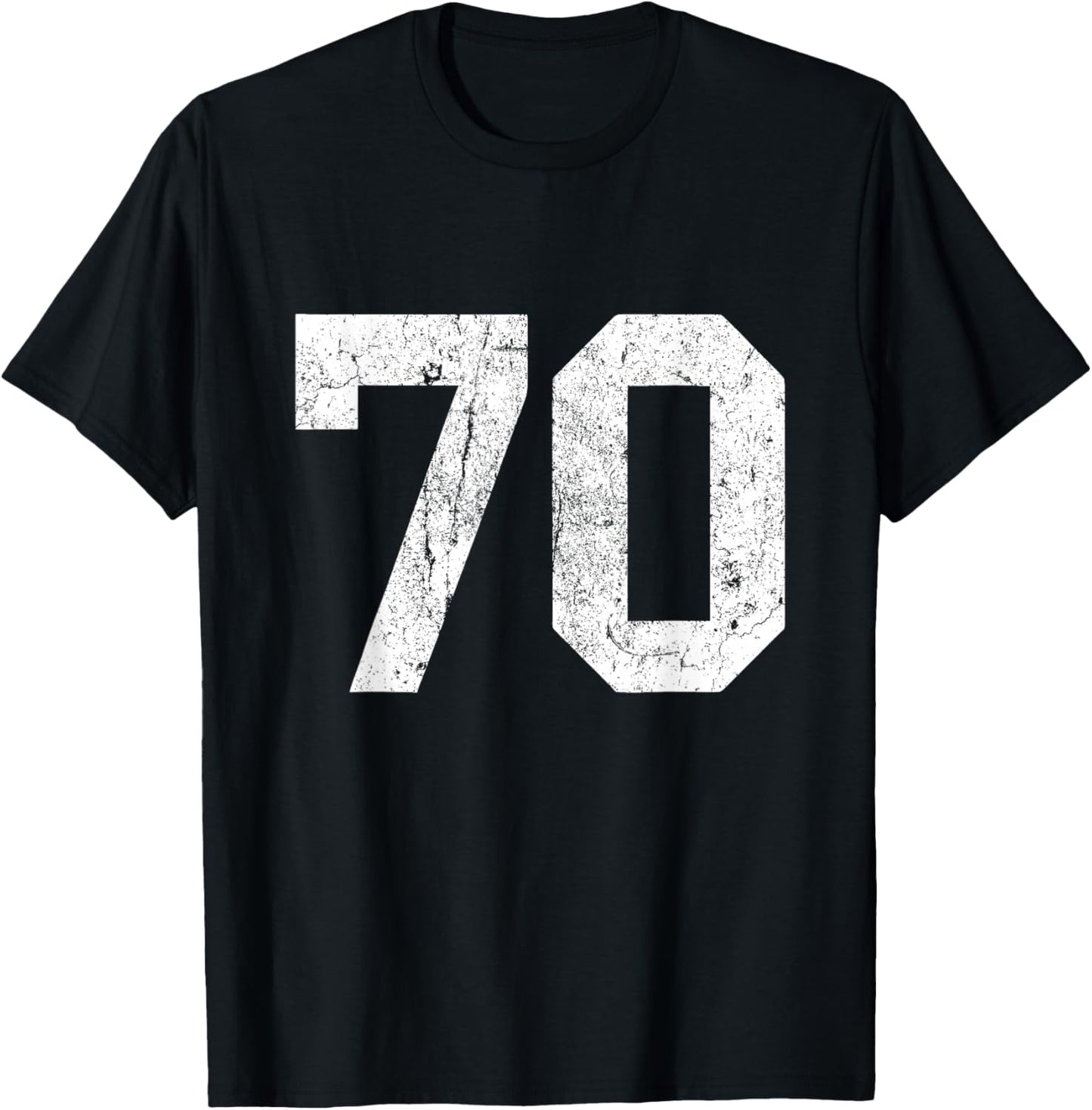 Jersey Uniform Number #70 Athletic Style Sports Graphic T-Shirt - T-Shirt | Black