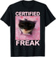 Cat Meme Certified Freak Eat Cement Cursed Cat Funny T-Shirt - T-Shirt | Black