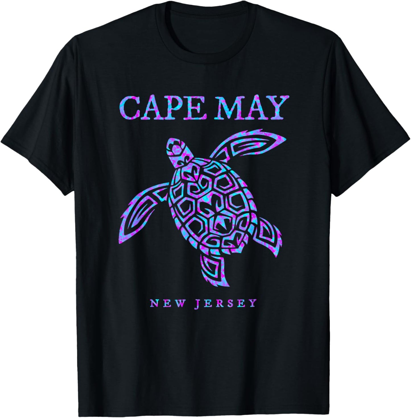 Cape May New Jersey NJ Sea Turtle Beach Vacation T-Shirt - T-Shirt | Black