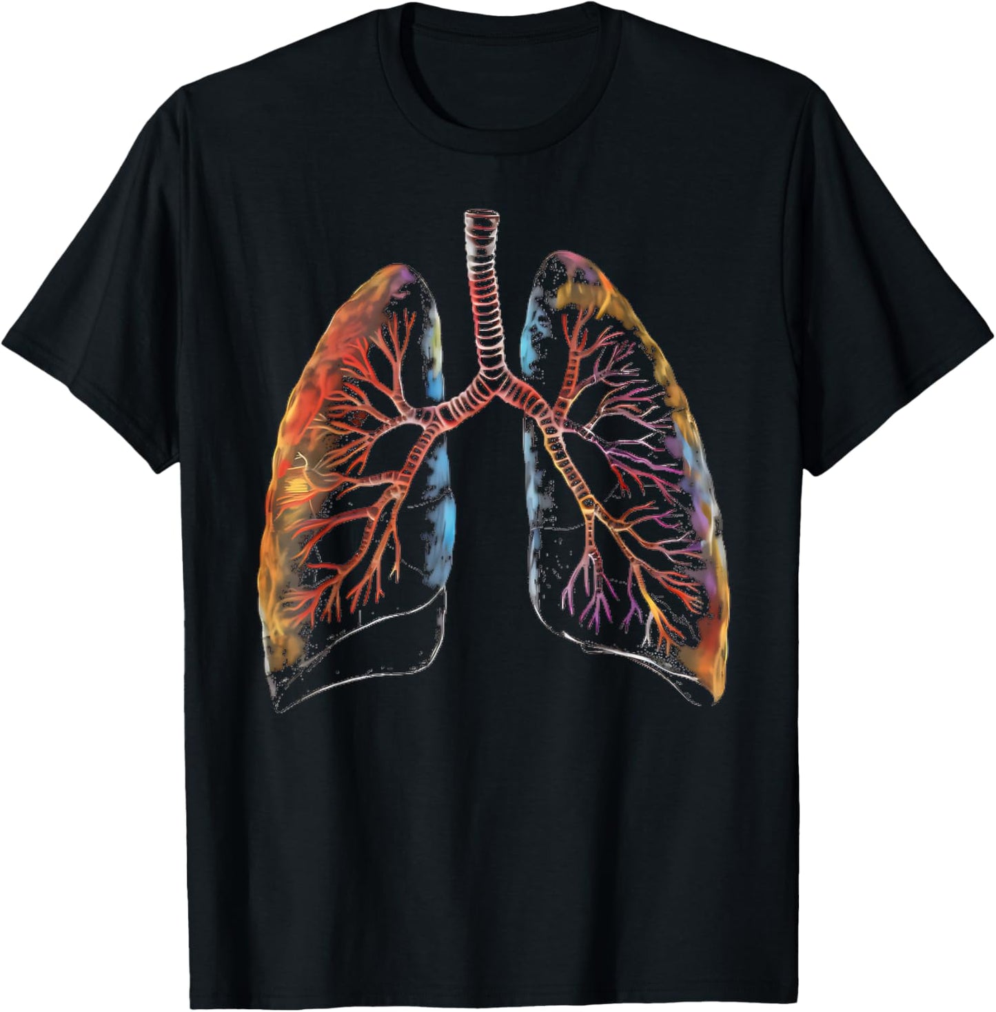 Lungs Anatomical Color for Doctors and fans of Breathing T-Shirt - T-Shirt | Black