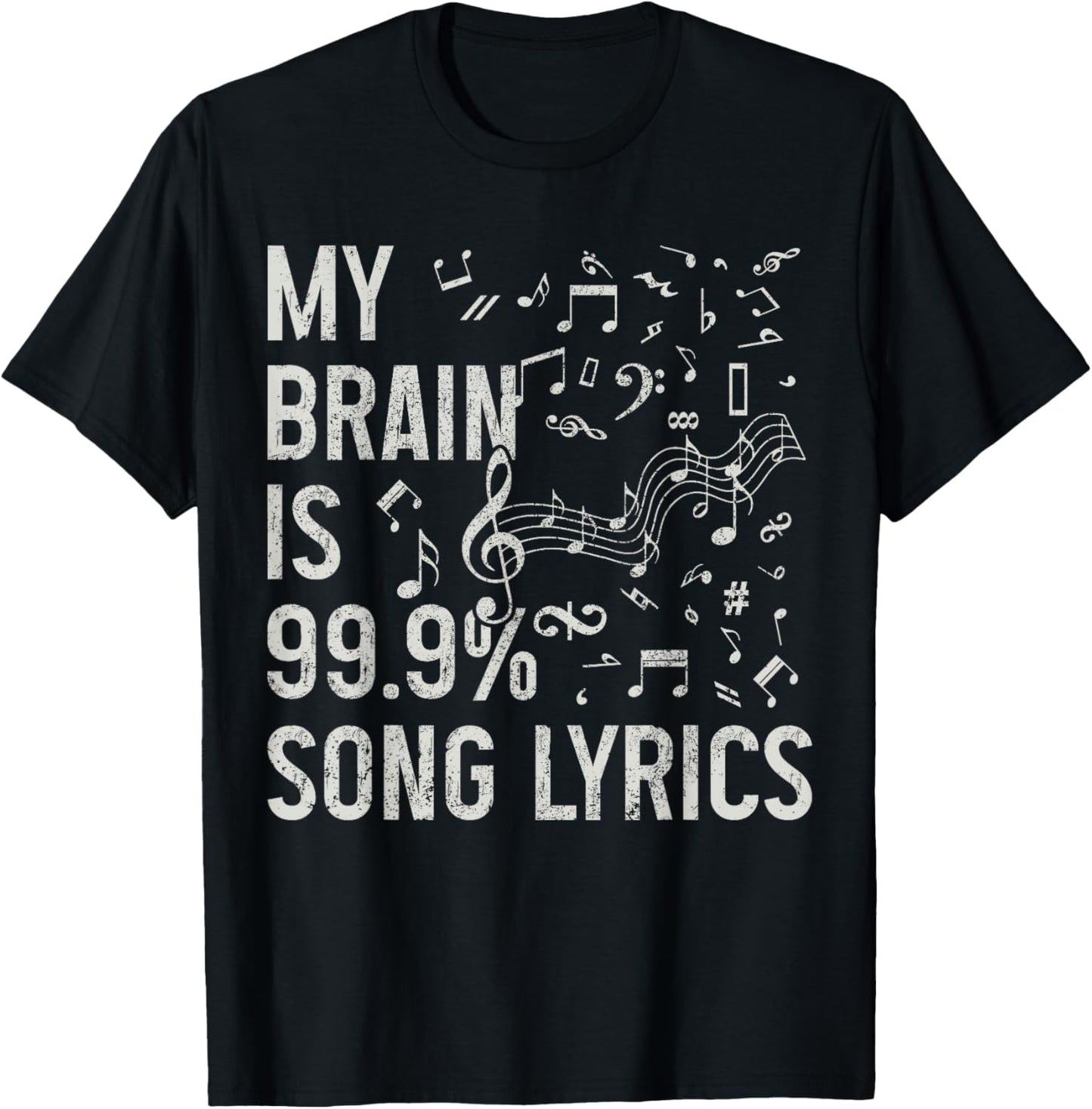 My Brain Is 99% Song Lyrics Singing Vocalist Singer Funny T-Shirt - T-Shirt | Black