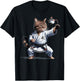 Martial Arts Cat Karate Black Belt Funny Fighter T-Shirt - T-Shirt | Black