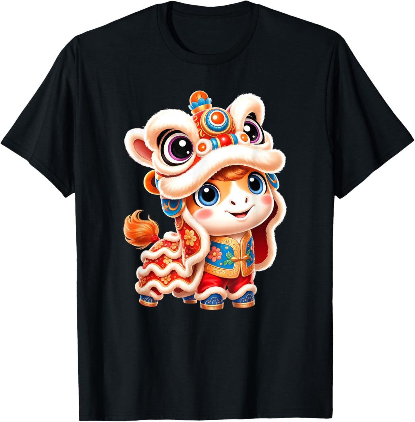 Chinese New Year Dance Costume for Horse and Lion CNY T-Shirt - T-Shirt | Black
