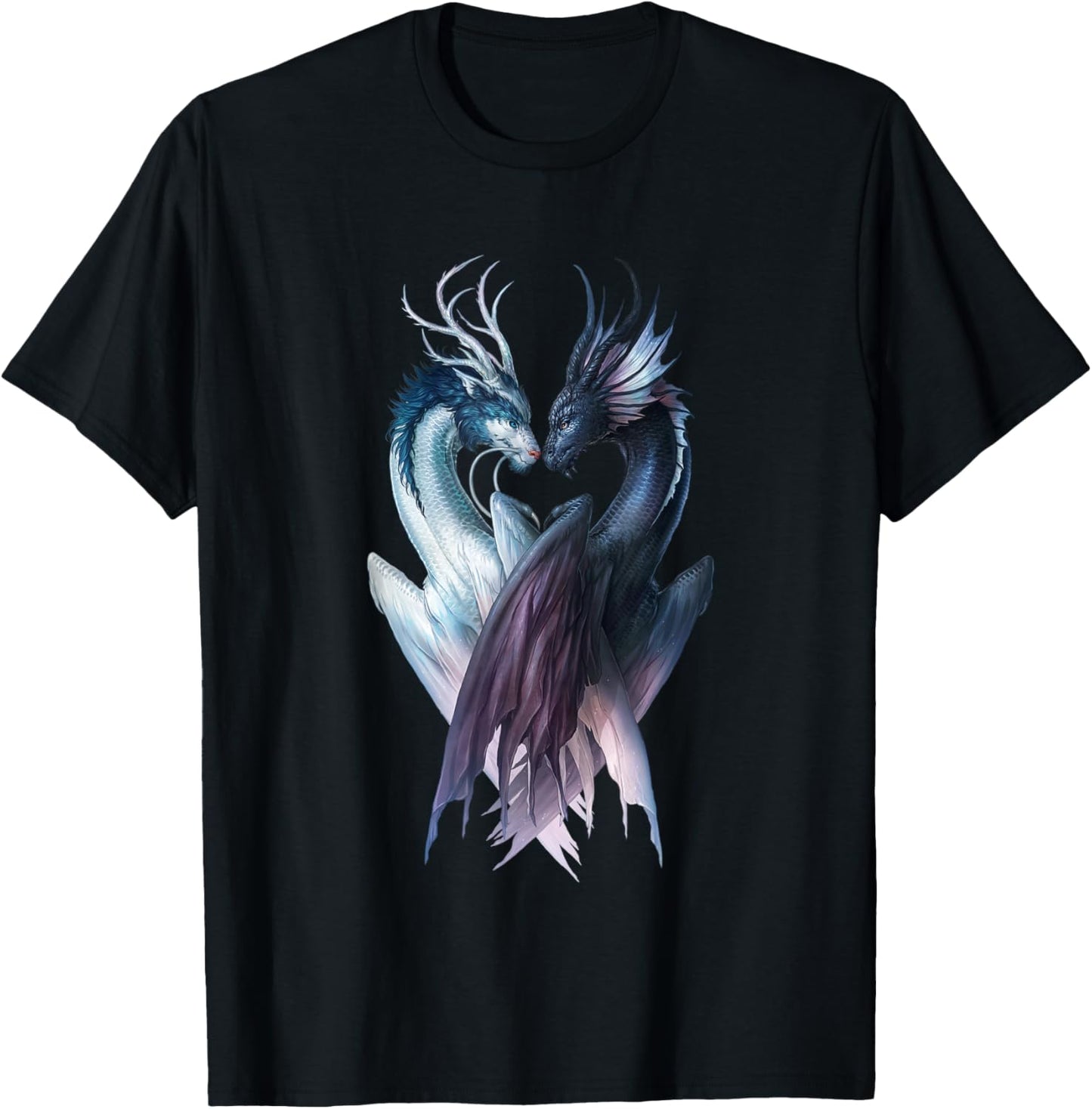 JoJoesArt, Yin Yang Dragon Dragons T-Shirt - T-Shirt | Black