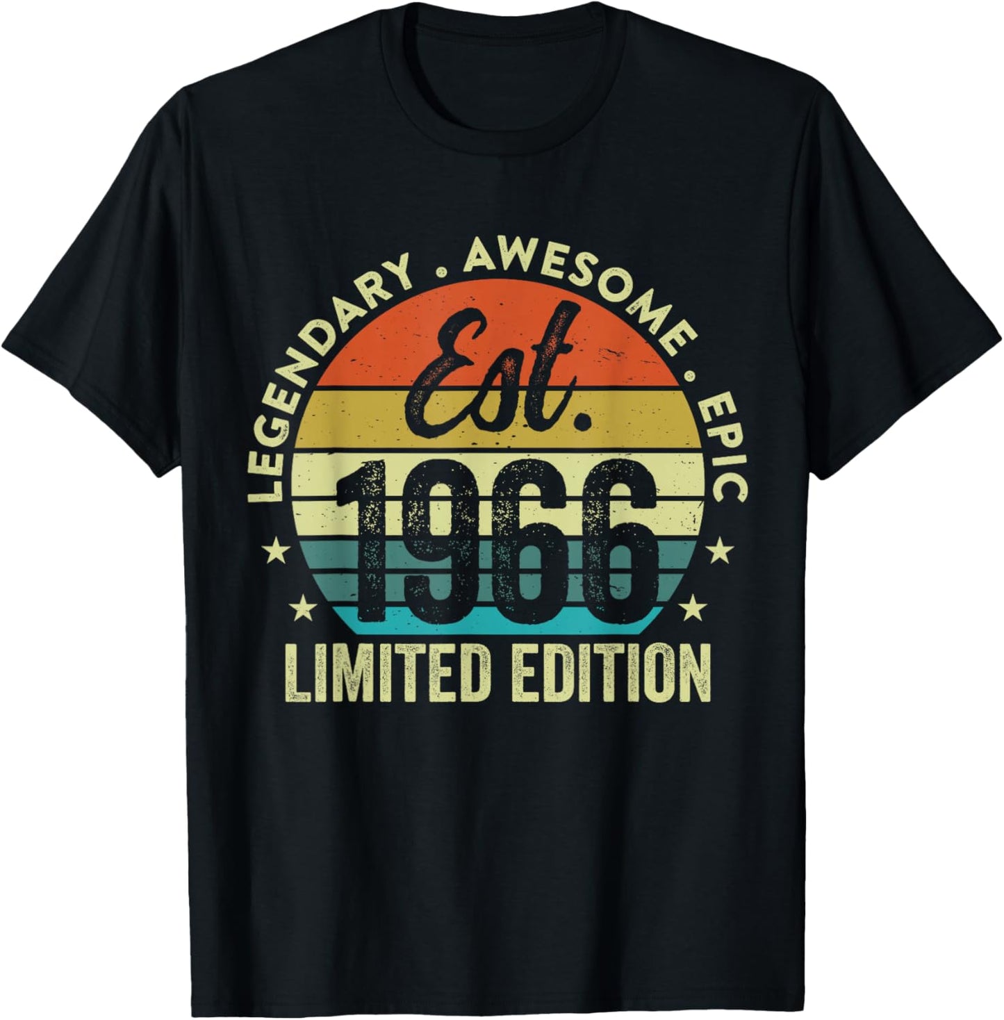 60th Birthday Vintage Epic Since 1966 60 Year Old T-Shirt - T-Shirt | Black