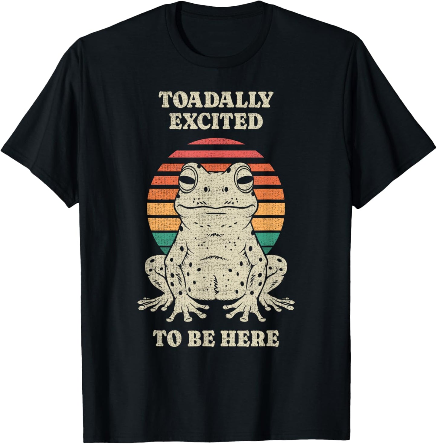 Funny Toadally Sarcastic Frog Toad Lover Animal Retro 70s T-Shirt - T-Shirt | Black