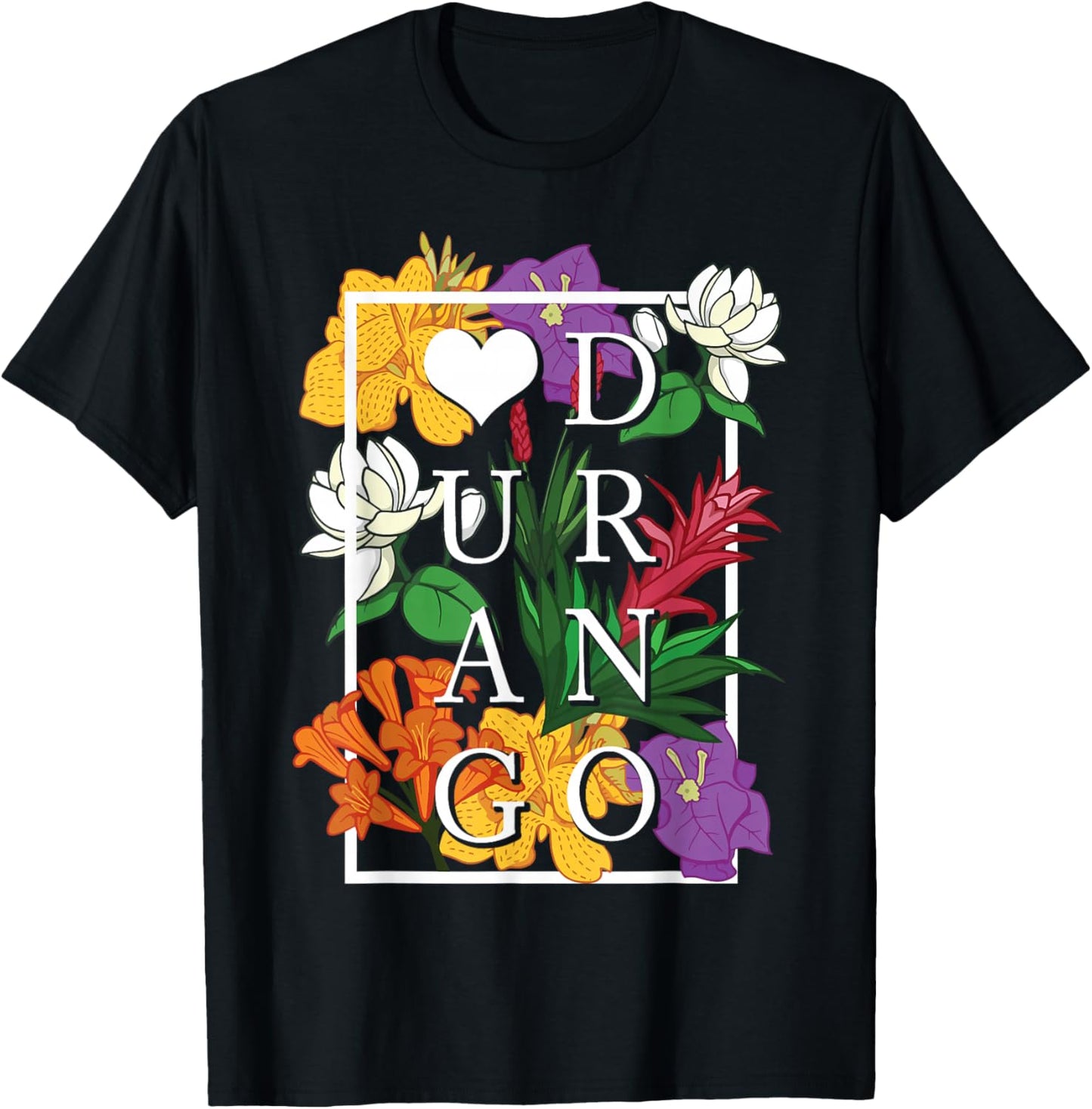 Durango Mexico Wildflower Pride Floral T-Shirt - T-Shirt | Black