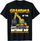 Grandma Of The Birthday Boy Construction Excavator Family T-Shirt - T-Shirt | Black