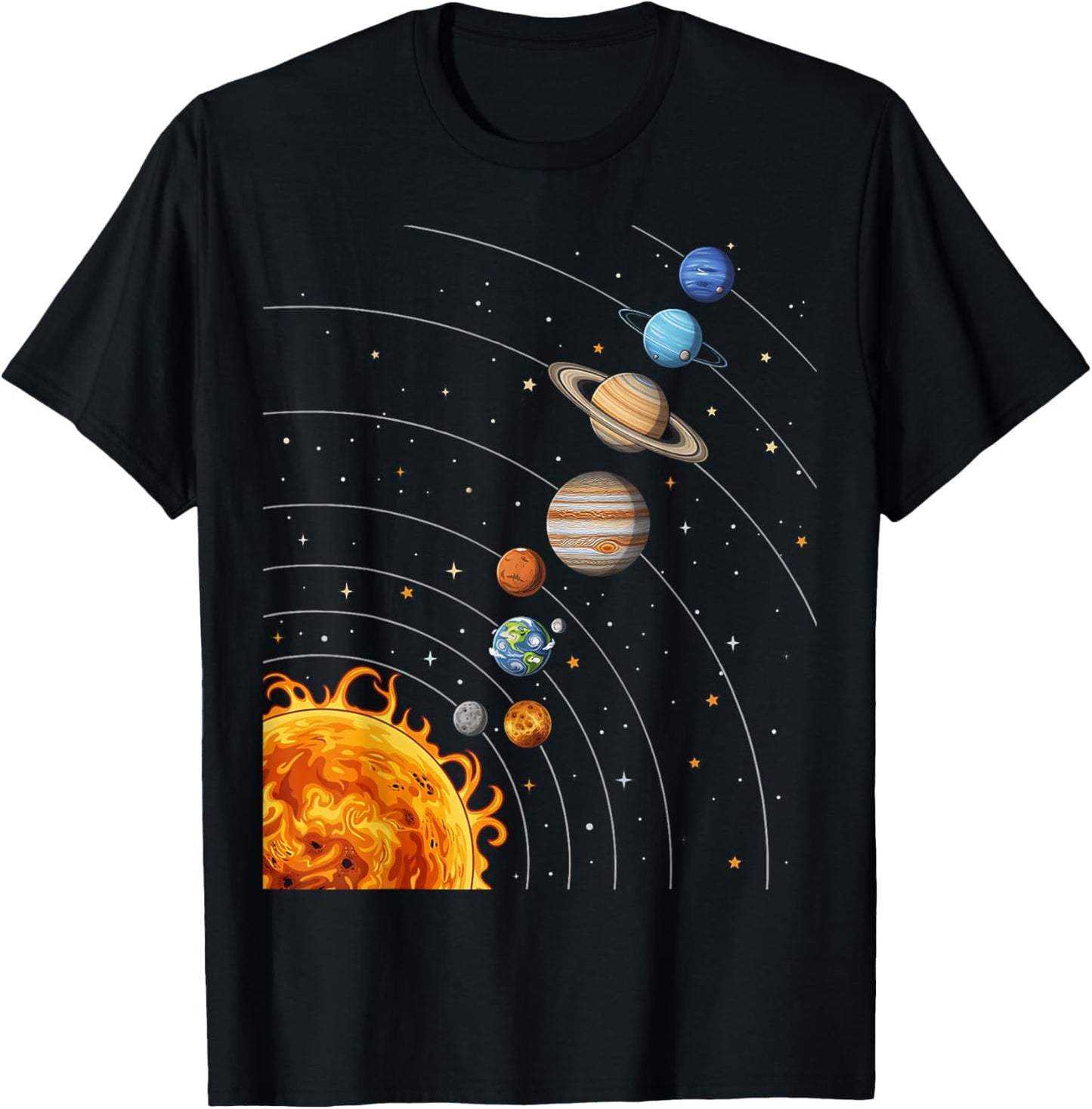 Science Space Planets Astronomy Galaxy Kids Boys Girls T-Shirt - T-Shirt | Black