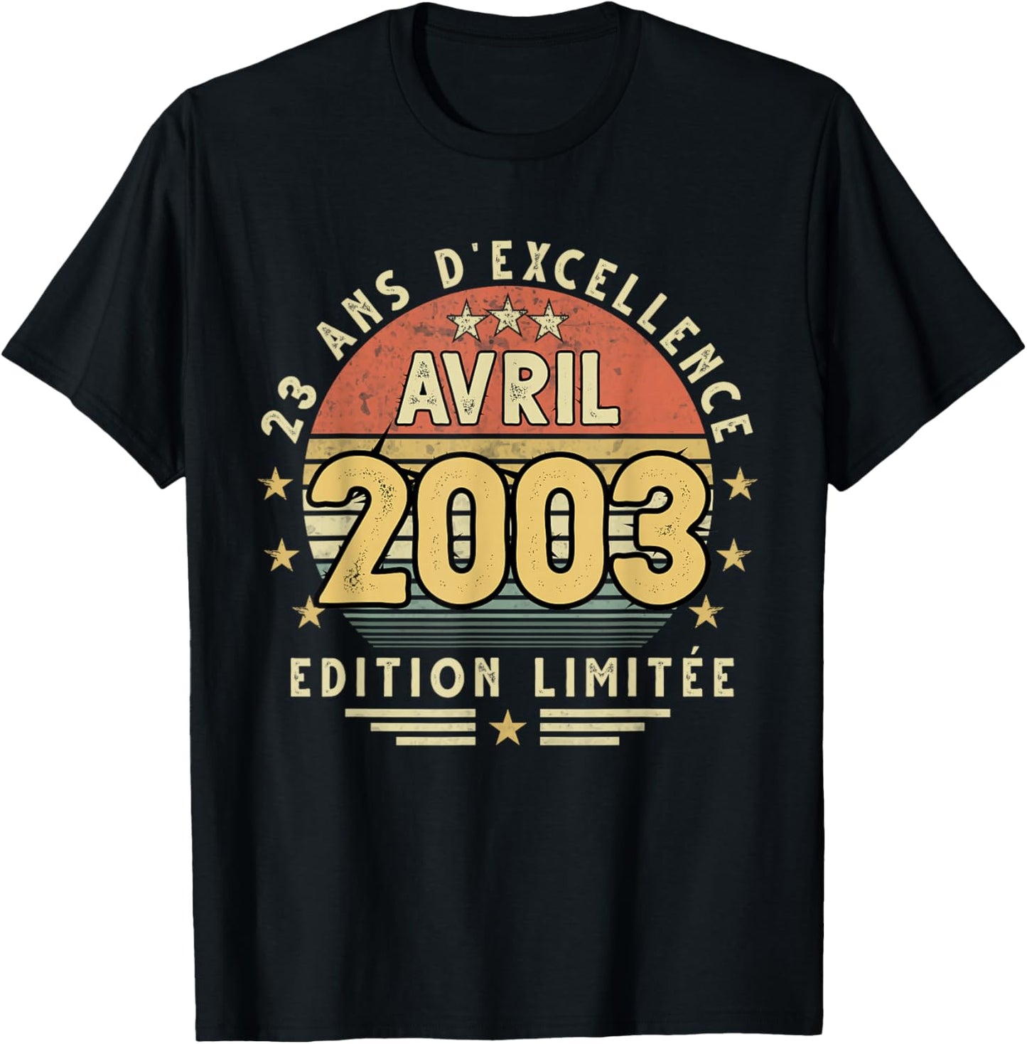 Avril 2003 Cadeau Anniversaire Avril 2003 23 Ans Homme Femme T-Shirt - T-Shirt | Black