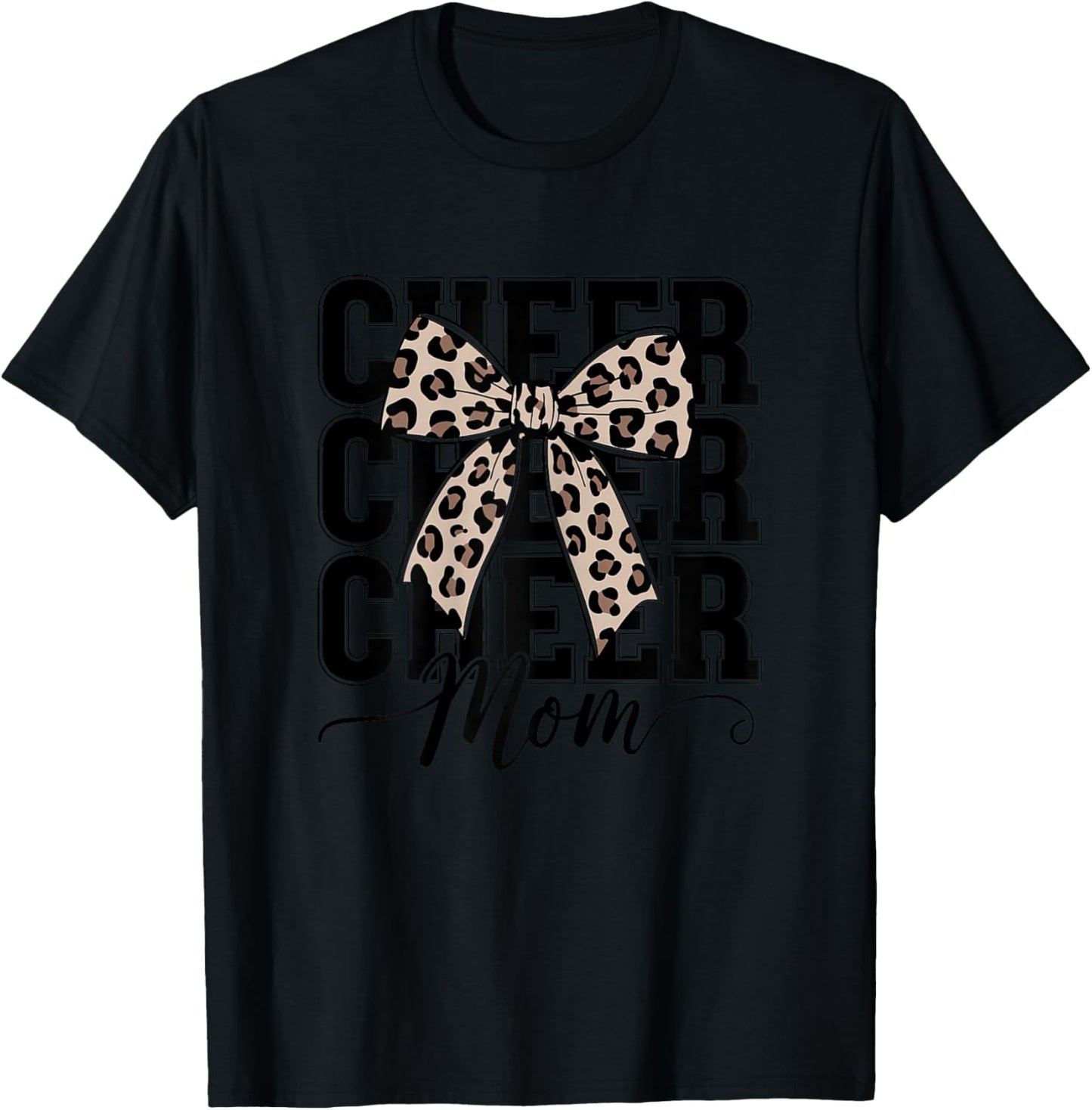 Cheer Mom Cheerleader Mom Cheer Mama Biggest Fan Mothers Day T-Shirt - T-Shirt | Black