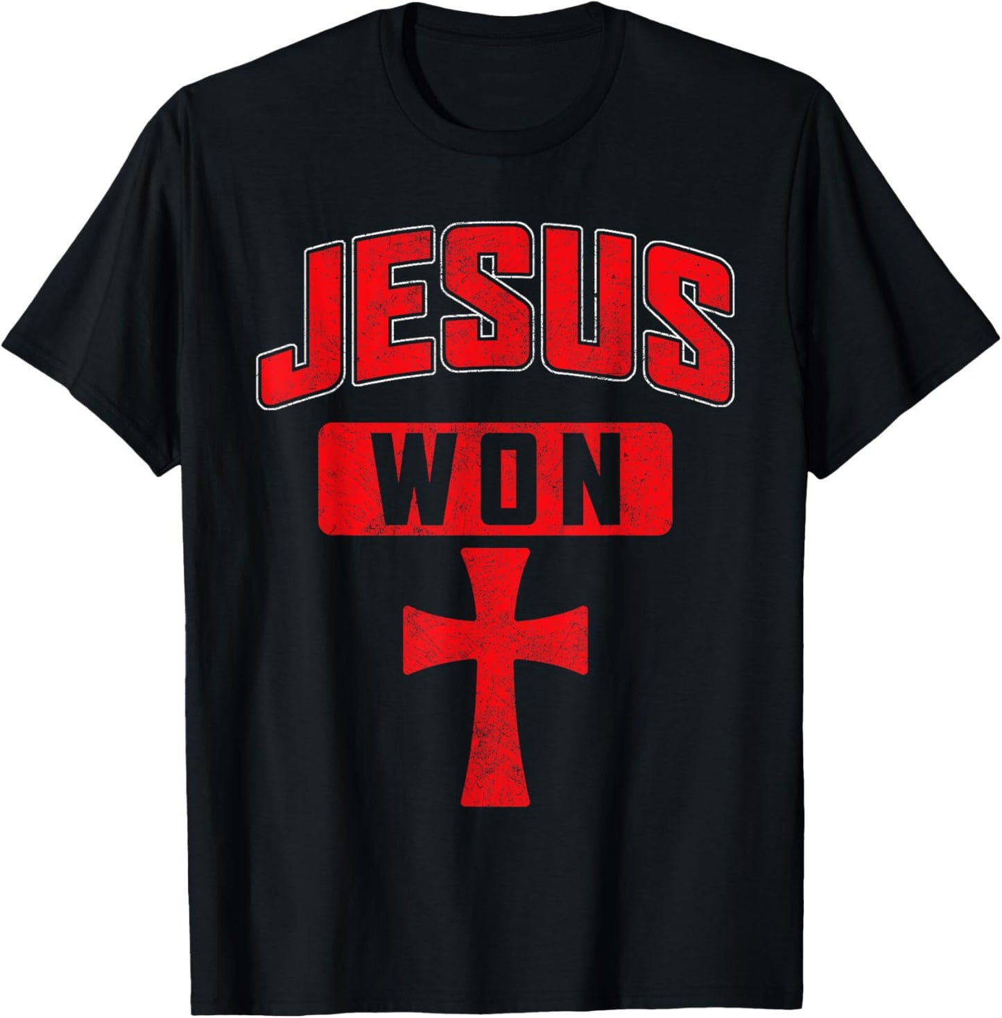 Jesus Won Cross Jesus Christian Faith Religious Women Men T-Shirt - T-Shirt | Black