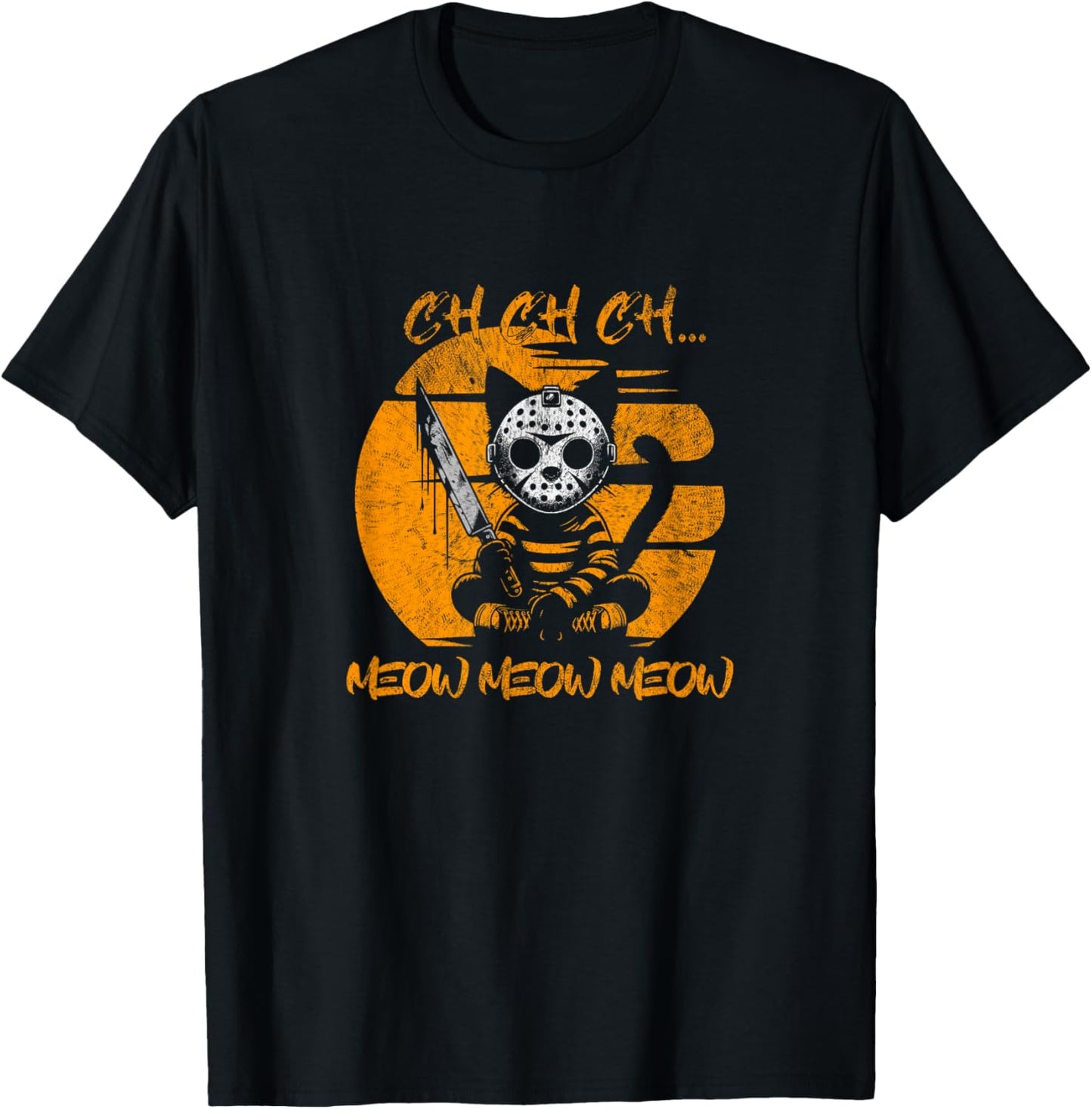 Ch Ch Meow Meow Meow Funny Animal Horror Cat Halloween Women T-Shirt - T-Shirt | Black