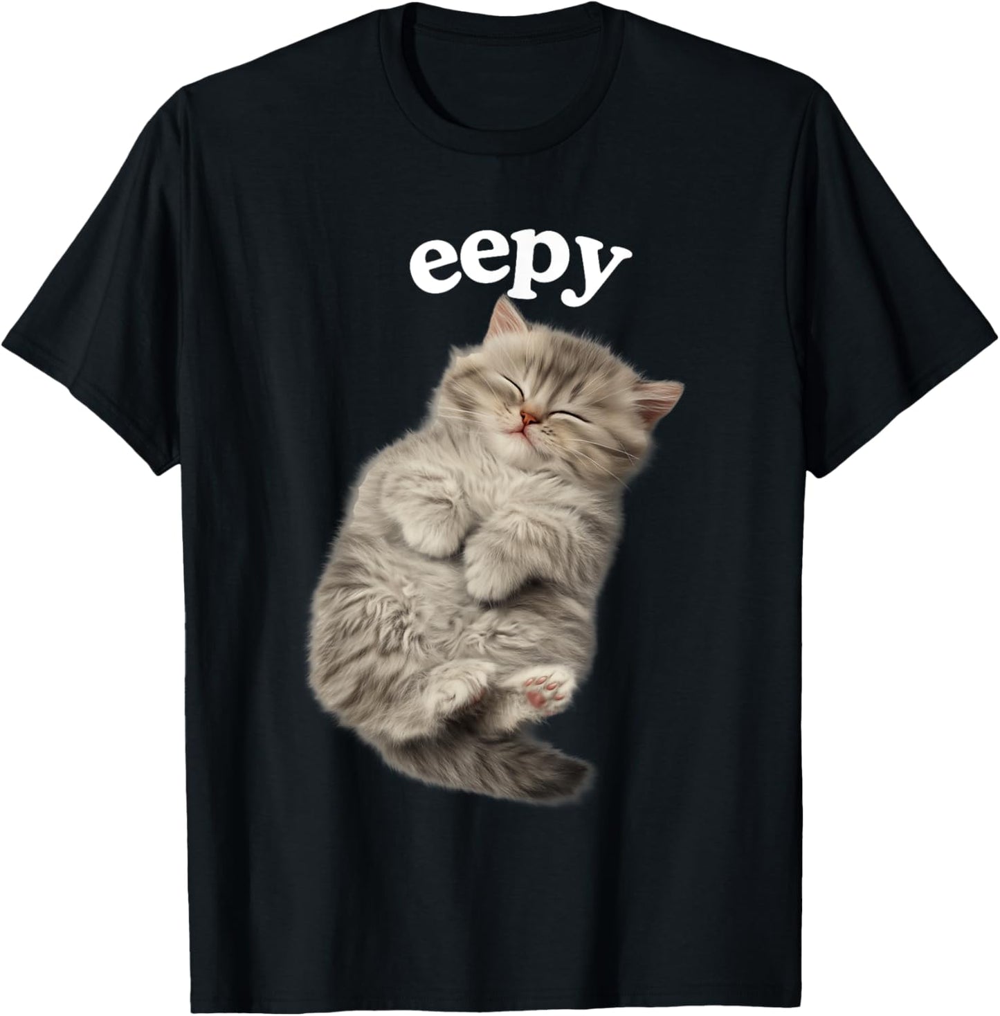 Eepy Cat, Silly Sleepy Cat Meme Cute fluffy cat lovers kitty Women Kids T-Shirt - T-Shirt | Black