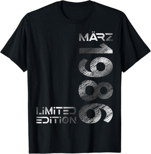 März 1986 Mann Frau 40. Geburtstag Limited Edition T-Shirt - T-Shirt | Black