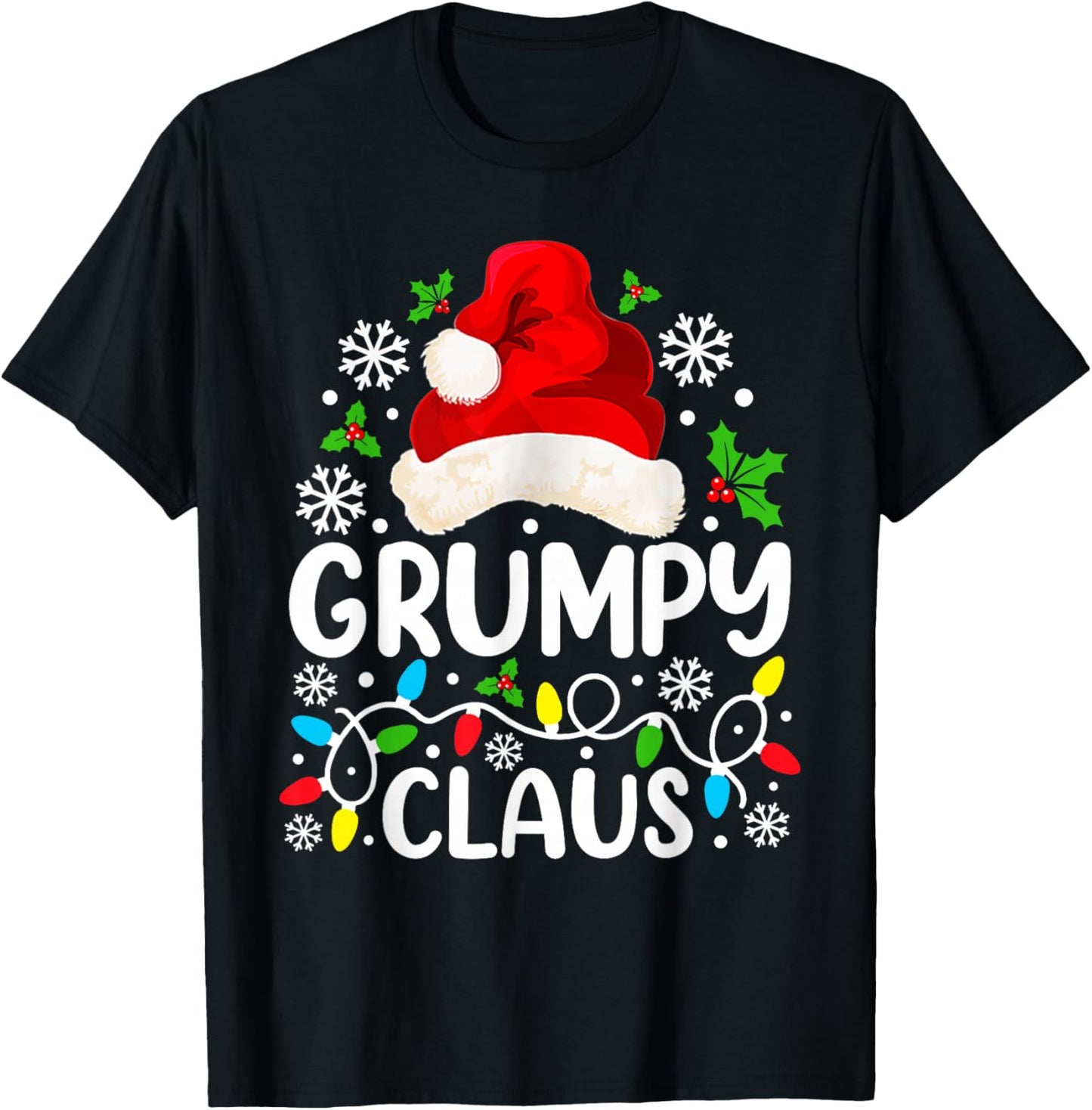 Grumpy Claus Funny Christmas Family Matching Grandpa T-Shirt - T-Shirt | Black
