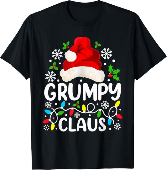 Grumpy Claus Funny Christmas Family Matching Grandpa T-Shirt - T-Shirt | Black