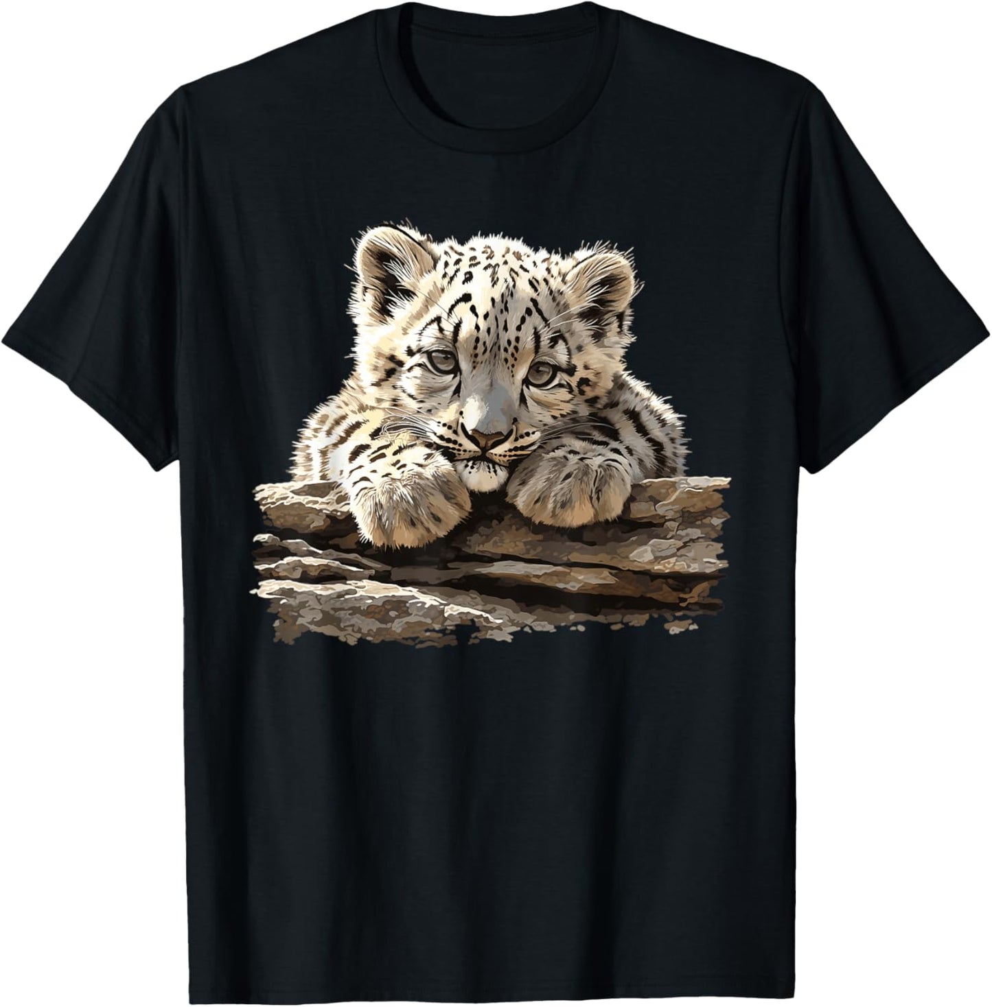 Snow Leopards Lovers Snow Leopard T-Shirt - T-Shirt | Black