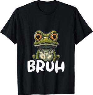 Frog Lover Bruh Funny Frog T-Shirt - T-Shirt | Black