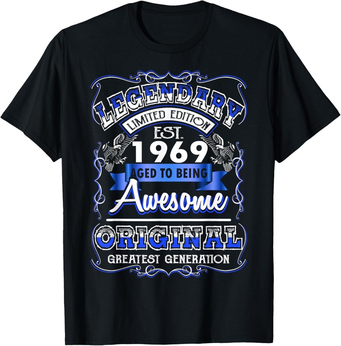 57th Birthday Gift Legendary Est. 1969 57 Years Old T-Shirt - T-Shirt | Black