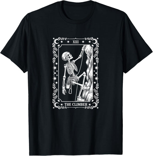 The Climber Tarot Card, Rock Climbing T-Shirt - T-Shirt | Black