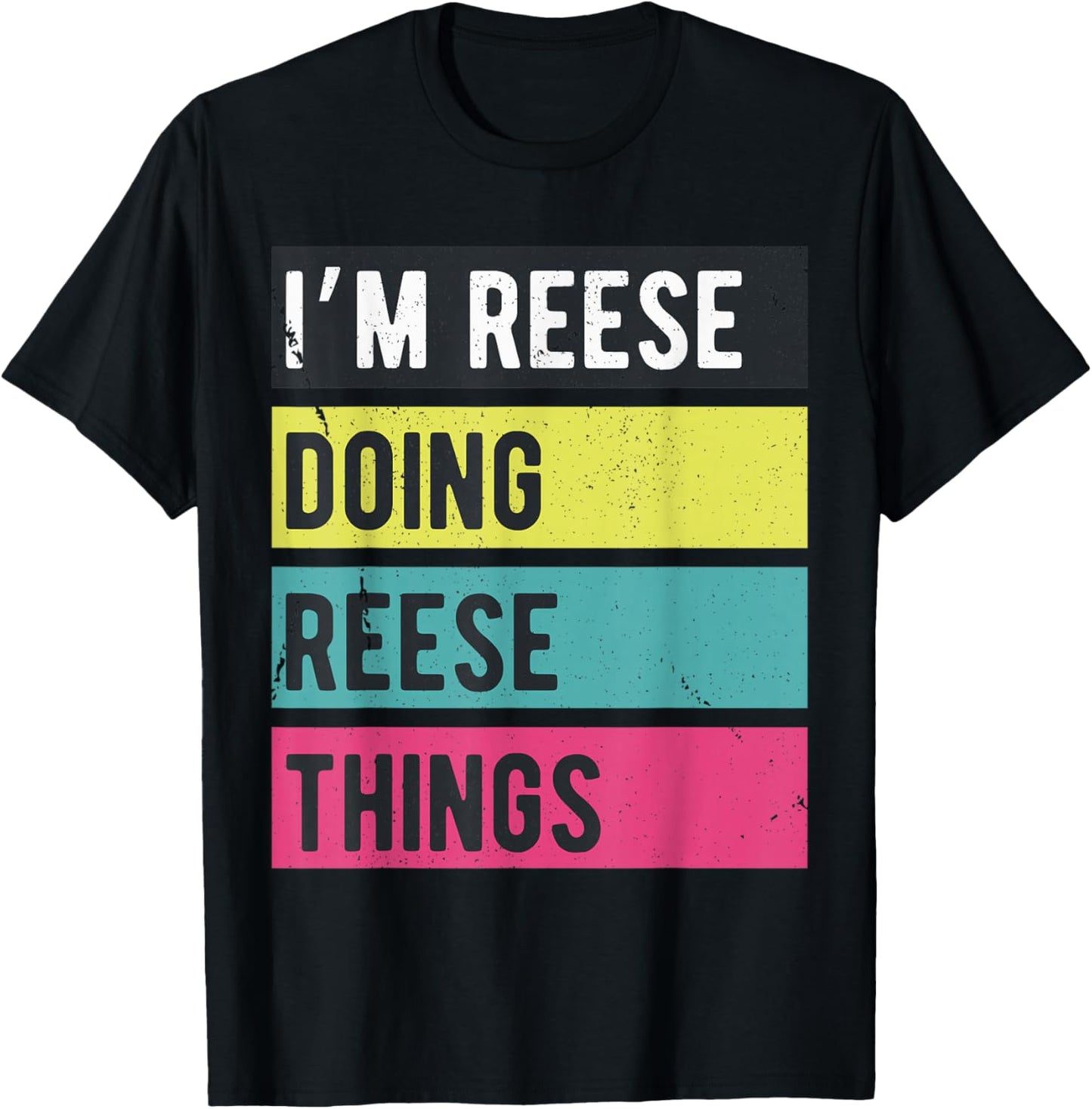 Doing Reese Things Funny Personalized Names Retro T-Shirt - T-Shirt | Black